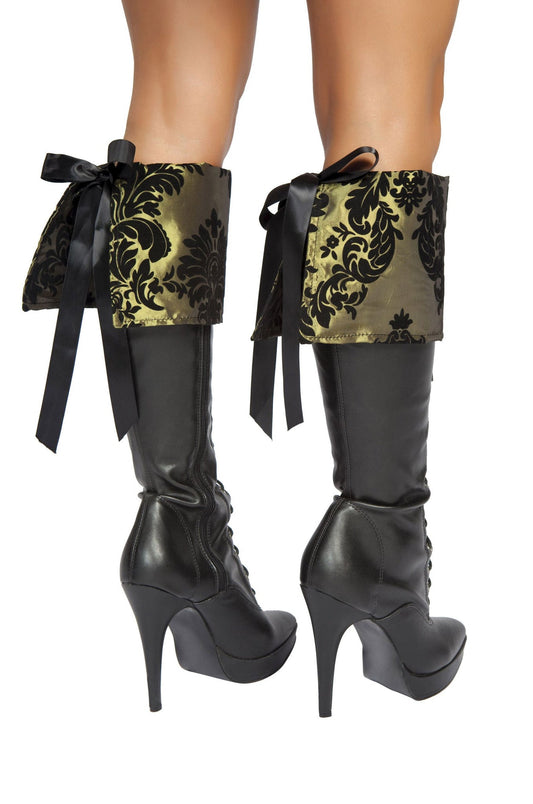 Gold and Black Embellished Boot Covers