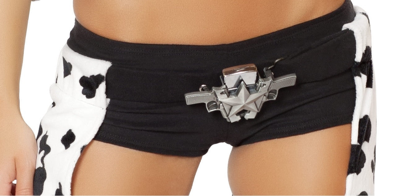 Double Revolver Belt Buckle with Star Detail