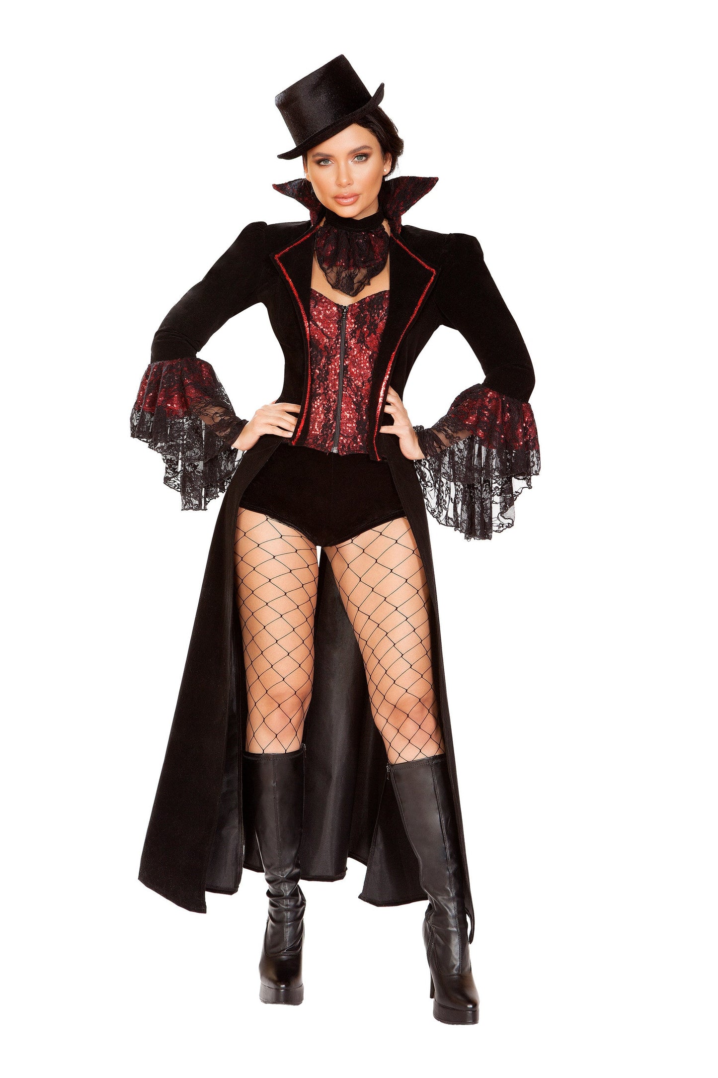 The Lusty Vampire Costume - 4 Piece Set for a Spellbinding Halloween