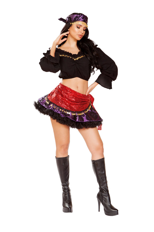 4pc Traveling Gypsy Costume – Perfect for Halloween Fun!