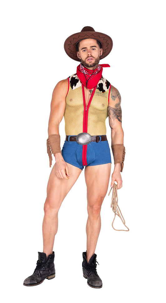 4pc Playful Sheriff Mens Costume - Perfect for Halloween Fun!