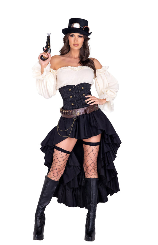 6pc Steampunk Seductress Outfit - Perfect for Halloween Fun