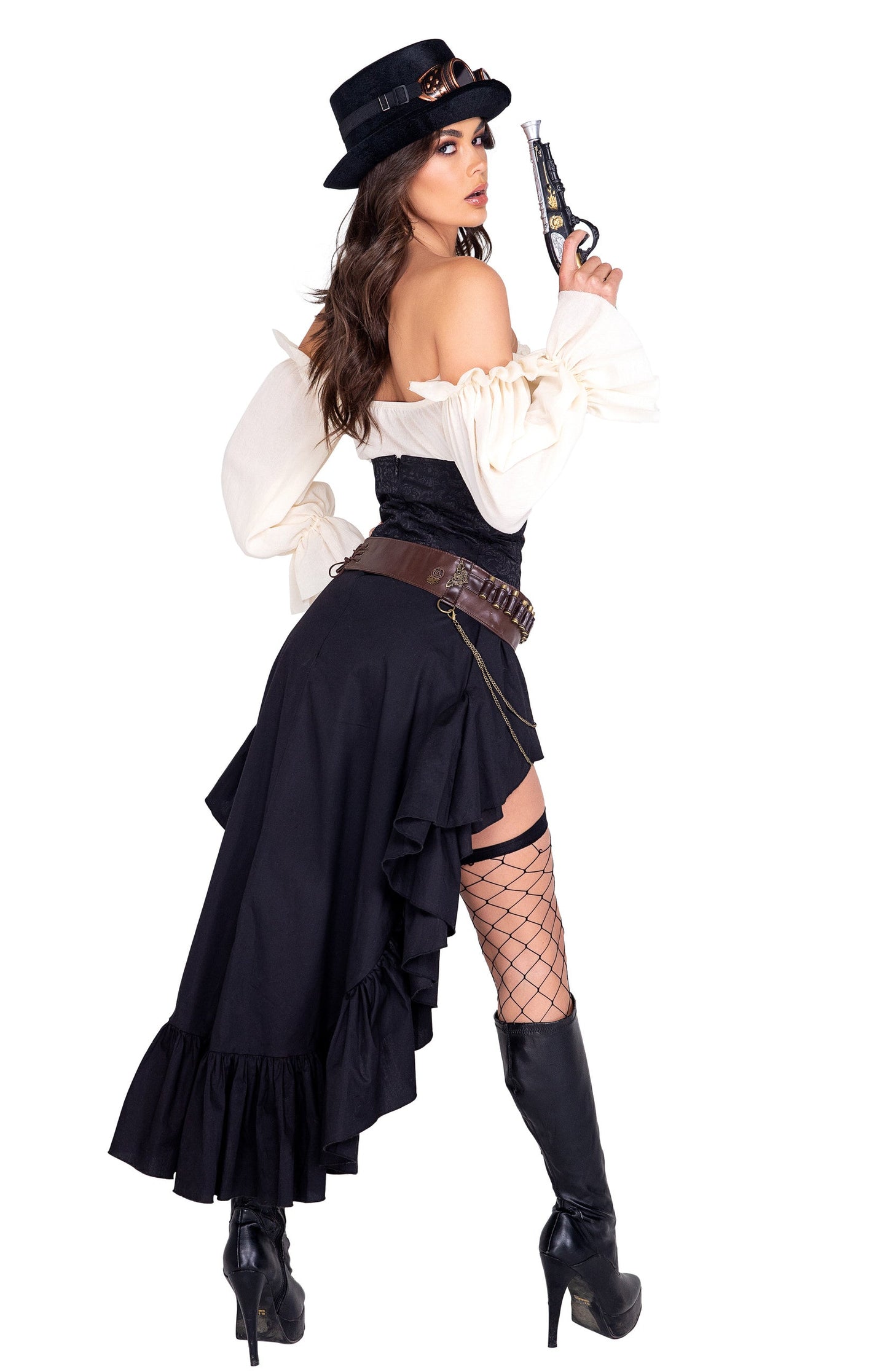 6pc Steampunk Seductress Outfit - Perfect for Halloween Fun