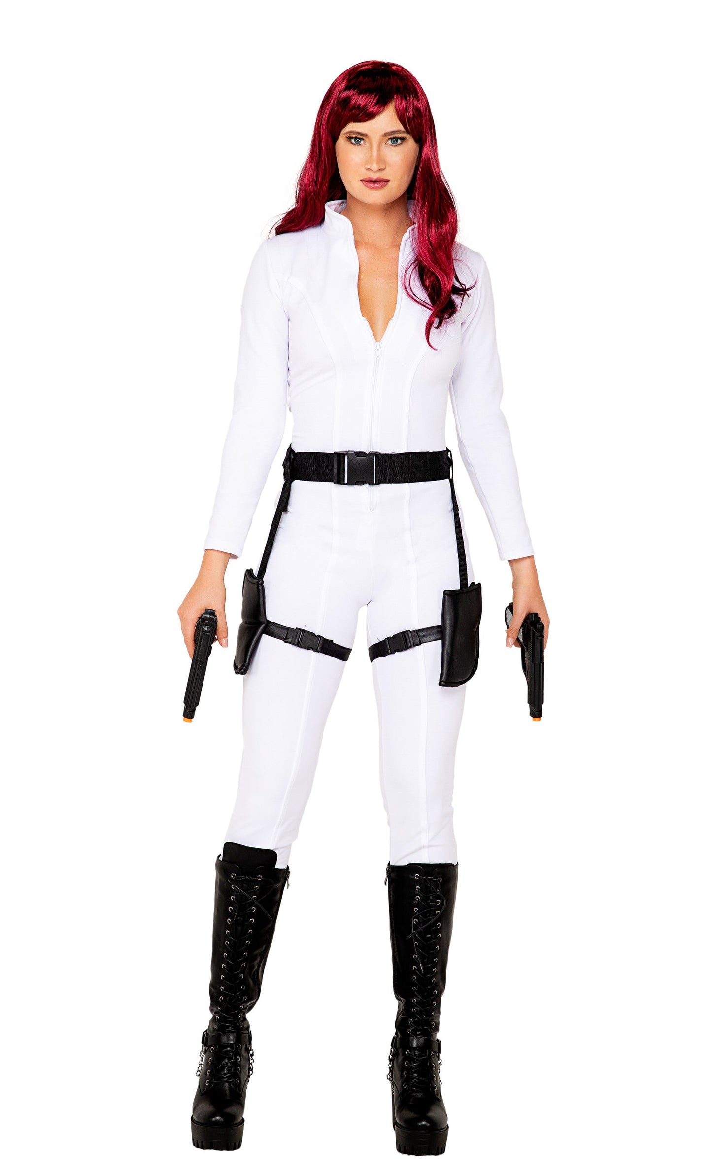 2pc Black Ops Spy Bodysuit & Belt Set