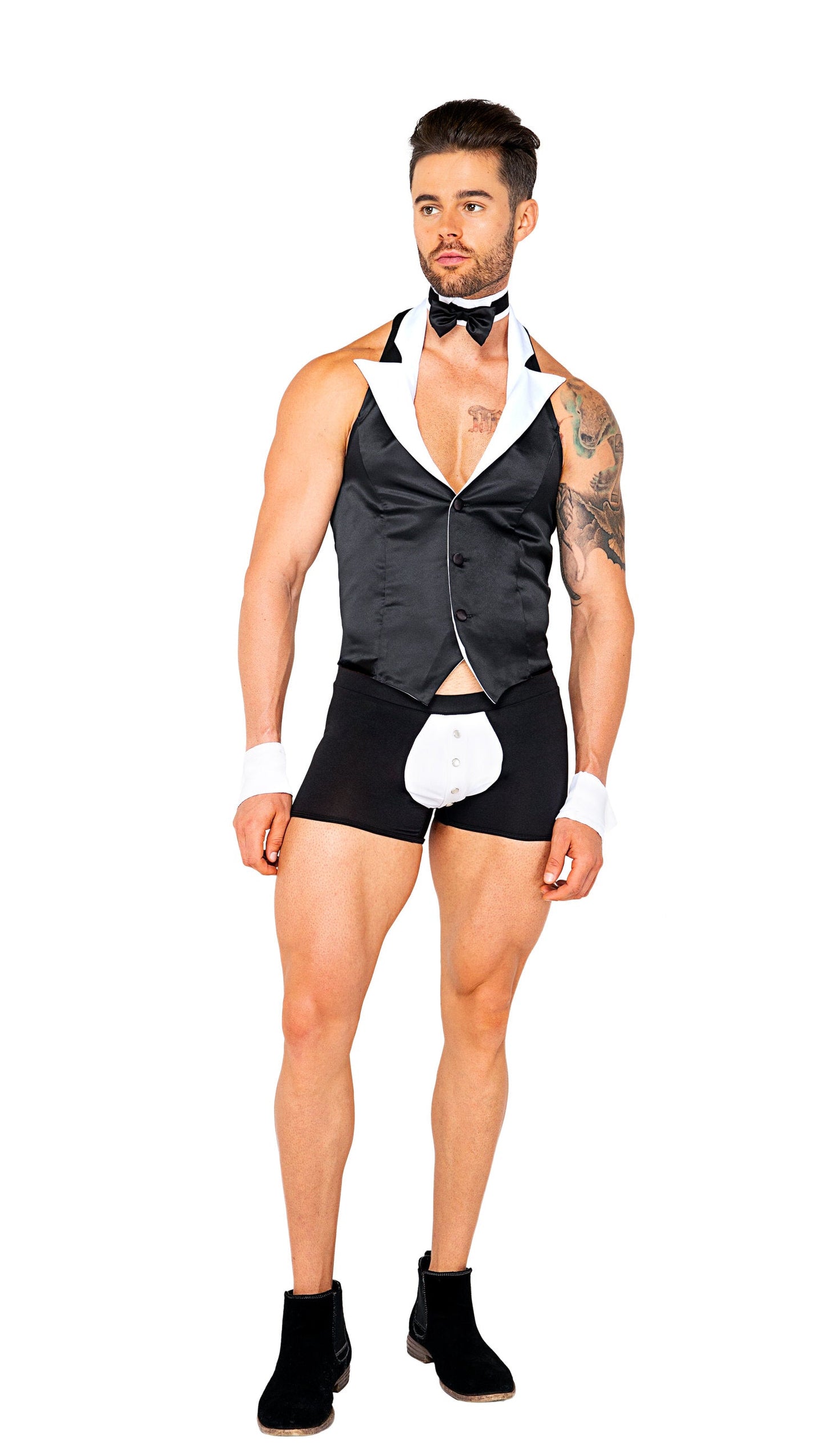 Butler Beefcake Costume - 4pc Set for Halloween Fun