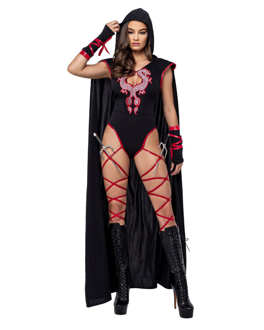 Dragonfire Ninja Hooded Bodysuit with Cape