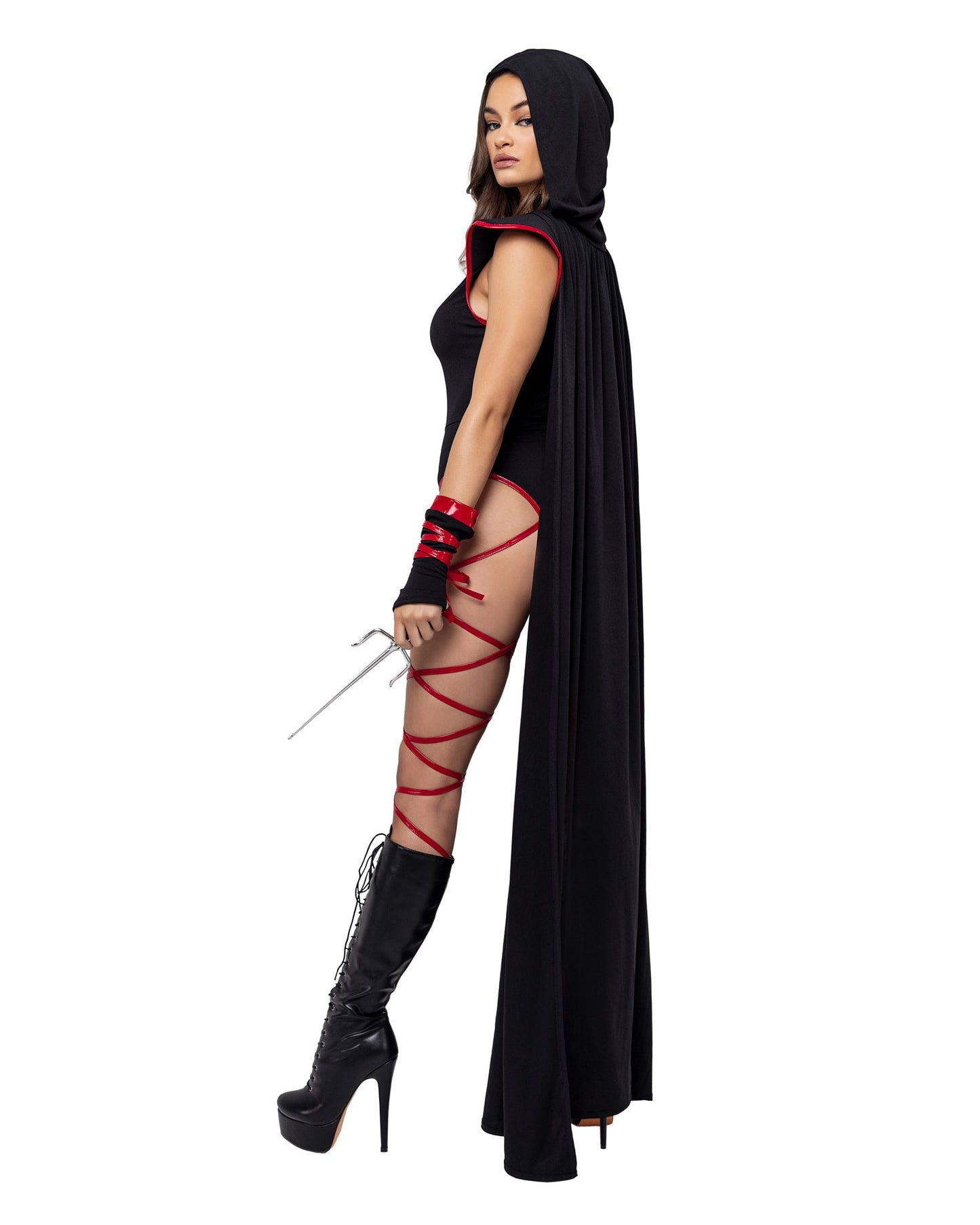 Dragonfire Ninja Hooded Bodysuit with Cape