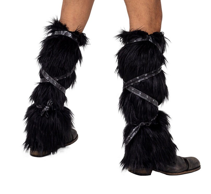 Cozy Up This Halloween with Black Faux Fur Leg Warmers