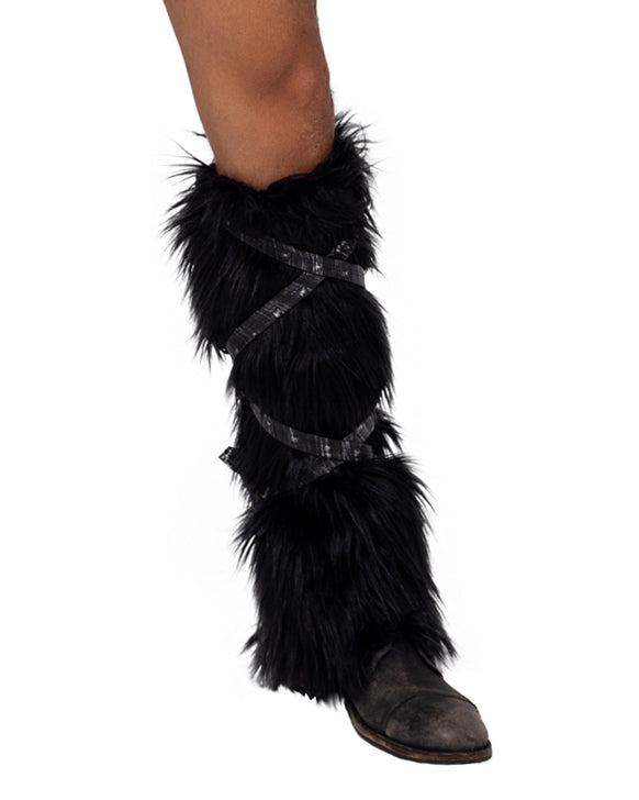 Cozy Up This Halloween with Black Faux Fur Leg Warmers