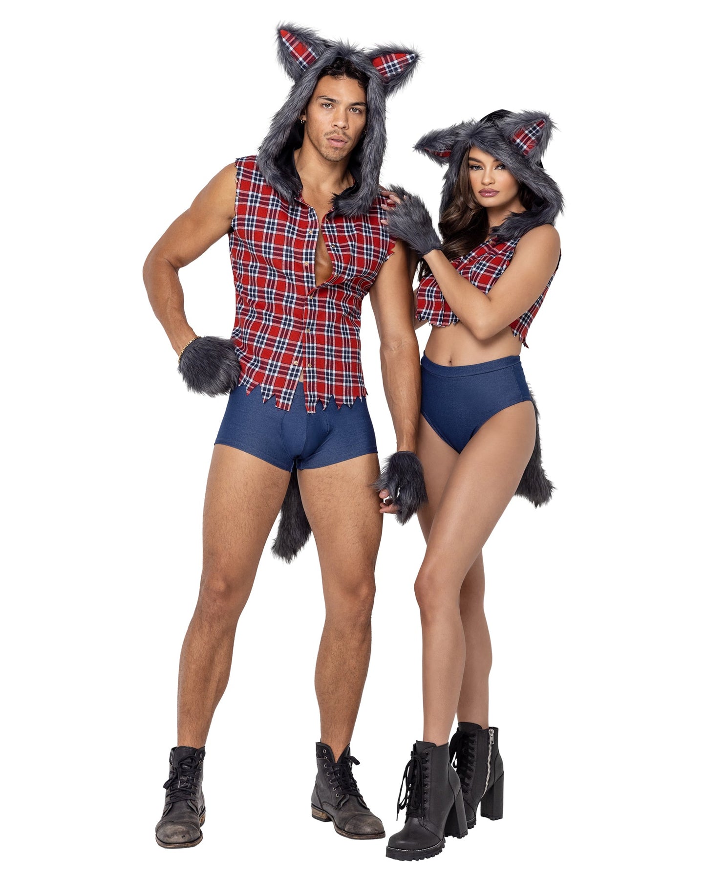 3PC Mens Full Moon Werewolf Costume Set for Halloween