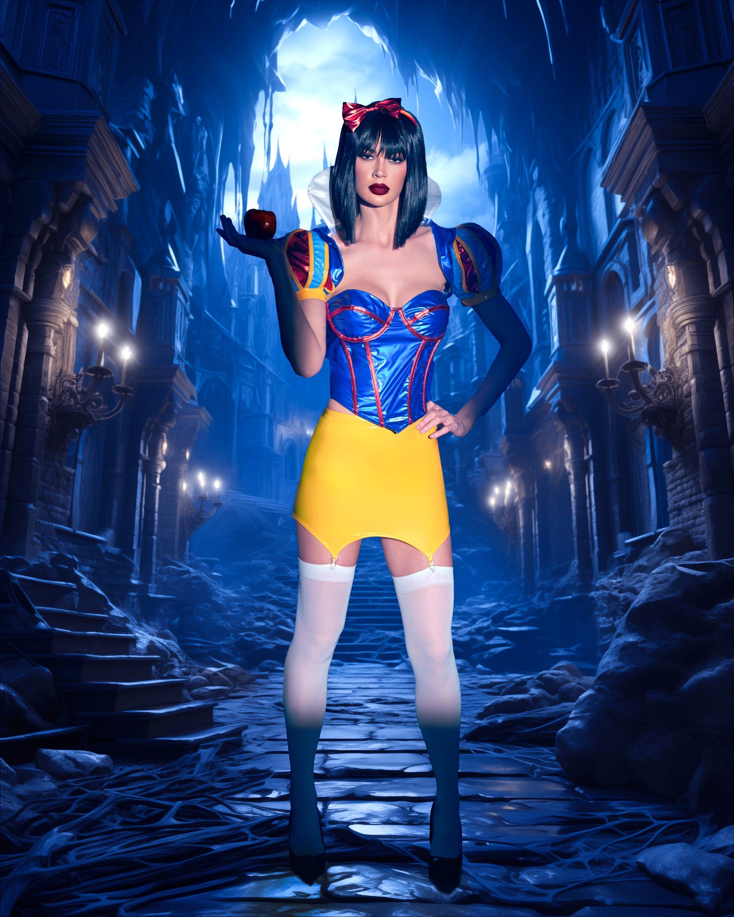 4pc Snow White Dark Forest Vixen - unique halloween costumes sexy dark fairytale costume