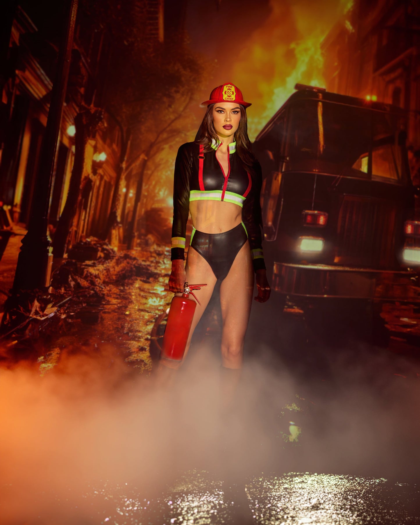 Fierce Fire Woman Costume Set