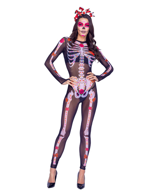 2pc Sugar Skeleton Costume: Stand Out This Halloween!