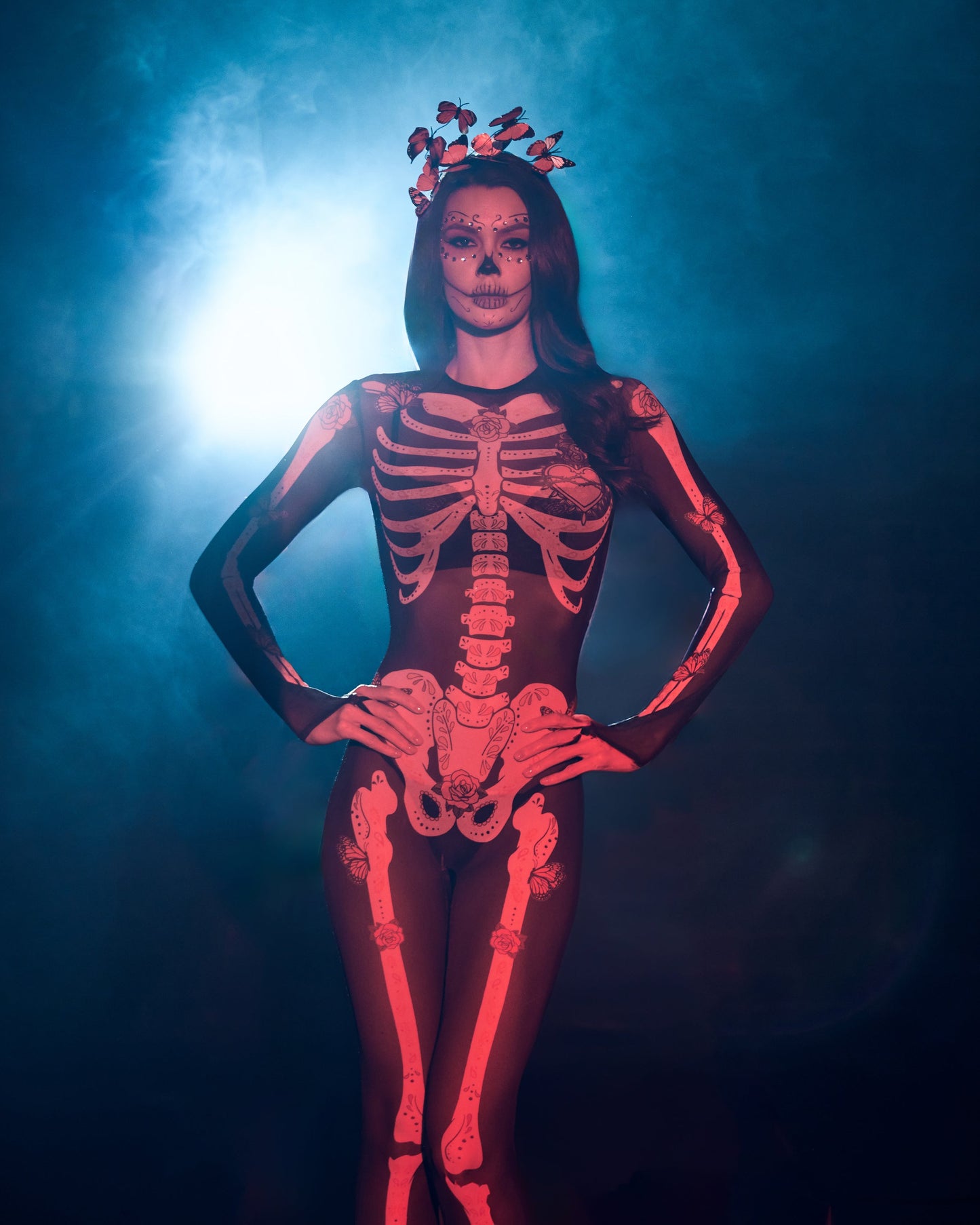 2pc Sugar Skeleton Costume: Stand Out This Halloween!