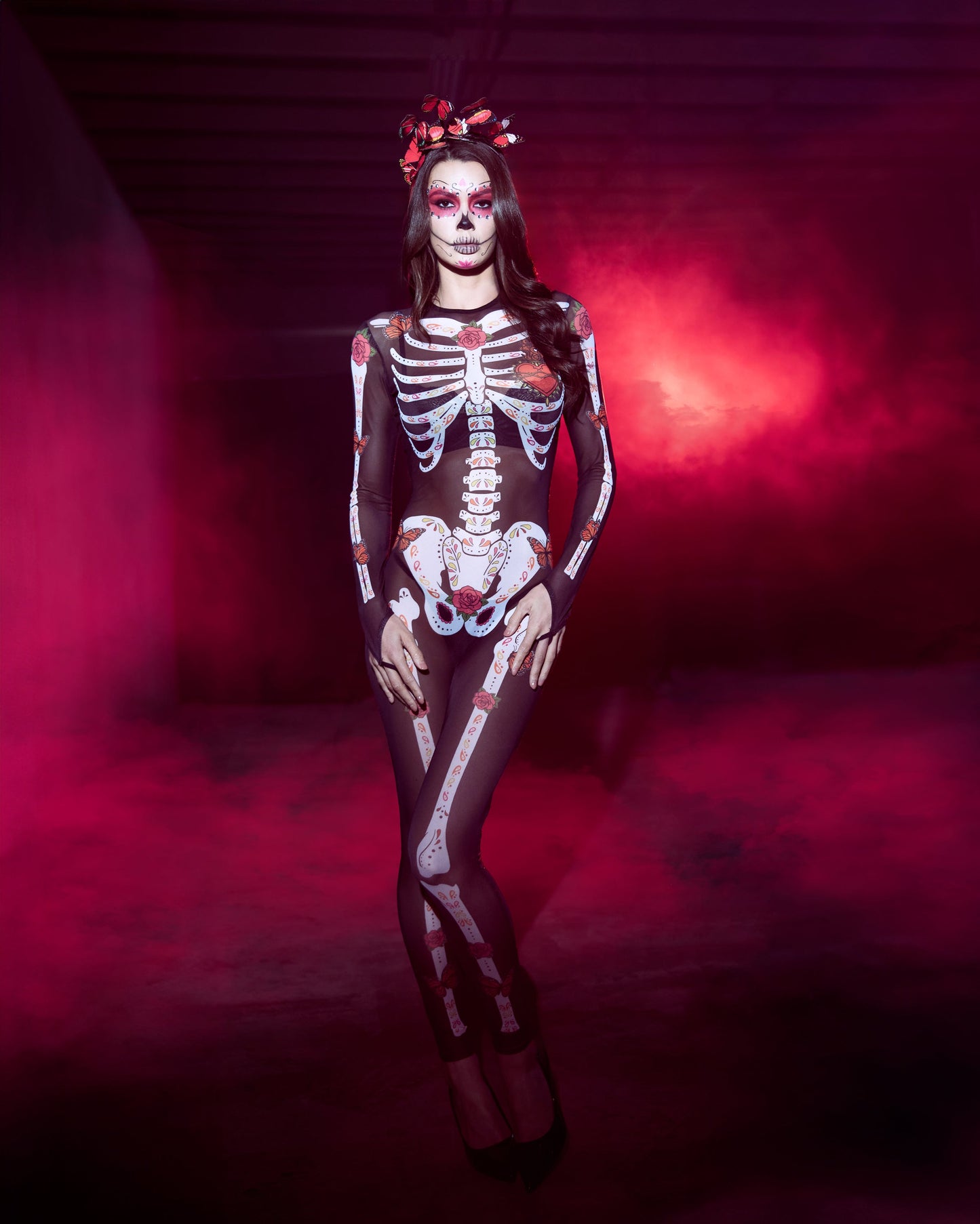 2pc Sugar Skeleton Costume: Stand Out This Halloween!