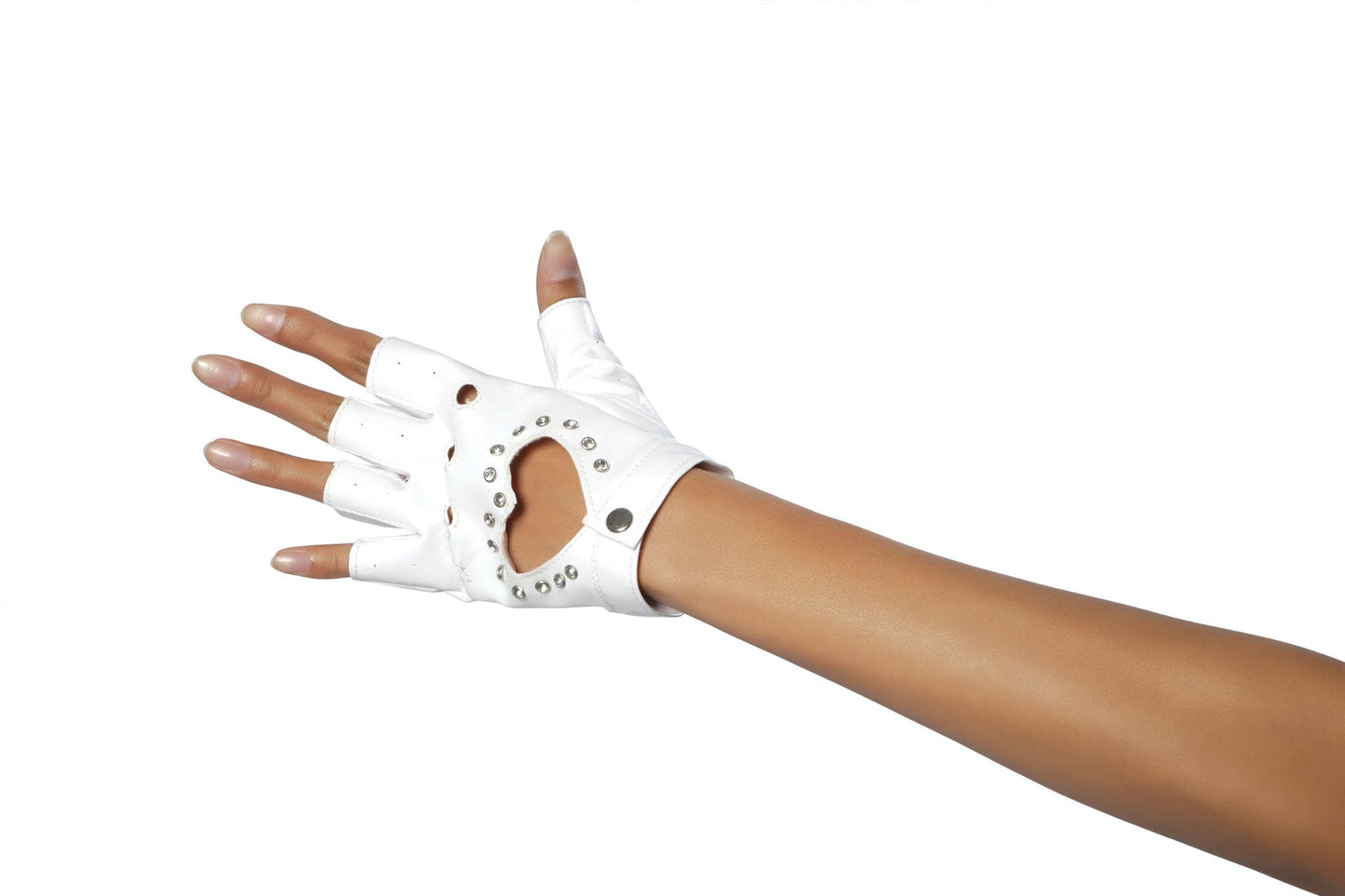 White Fingerless Gloves